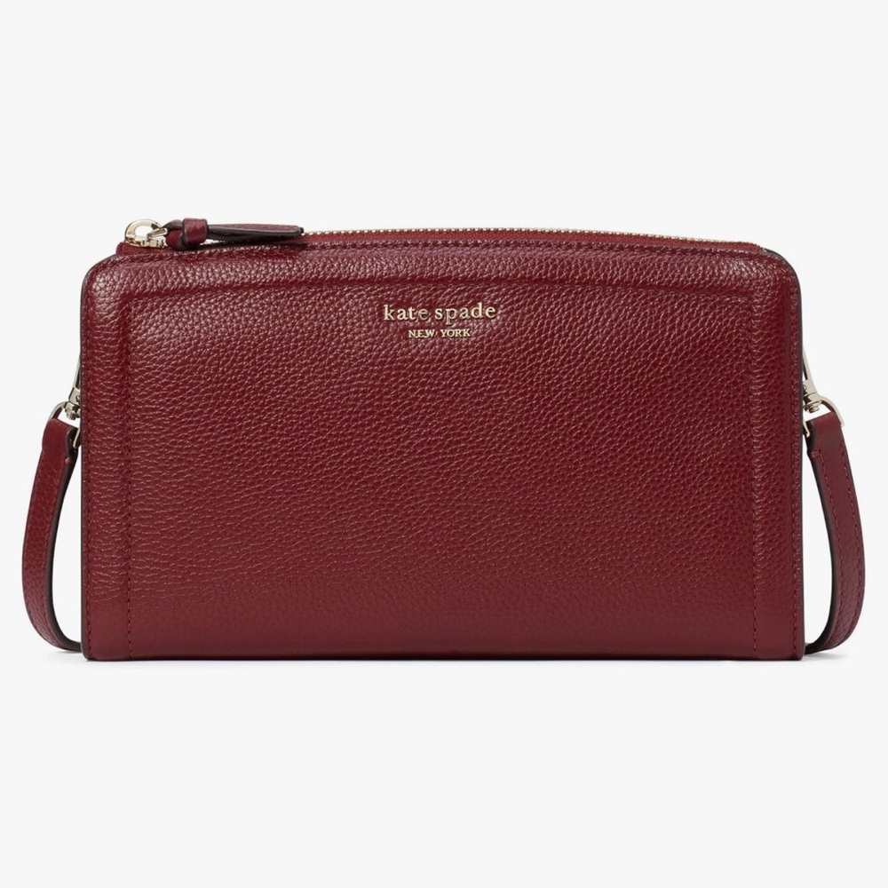 Kate Spade Knott Pebbled Leather Small Crossbody Handbag Red